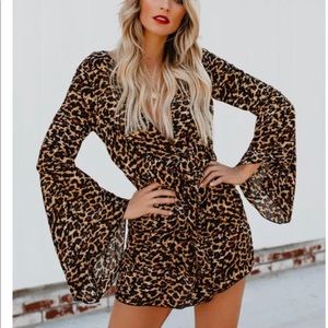 Vici cheetah print twist dress